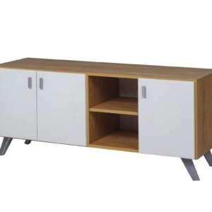 MUEBLE TV RICCHEZZE MESINA MESA LIVING 3P 1,20 HICKORY/BLANCO