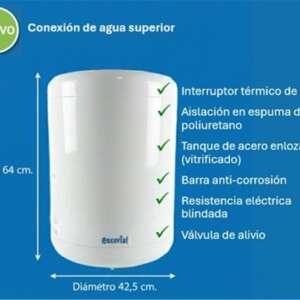 TERMOTANQUE ELEC ESCORIAL TE55LCS 55 LTS SUPERIOR