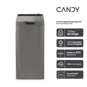LAVA AUTOMATICO CANDY TCA474TM5R-12 SUPERIOR 7K/1400RPM PROWASH ANTRACITA